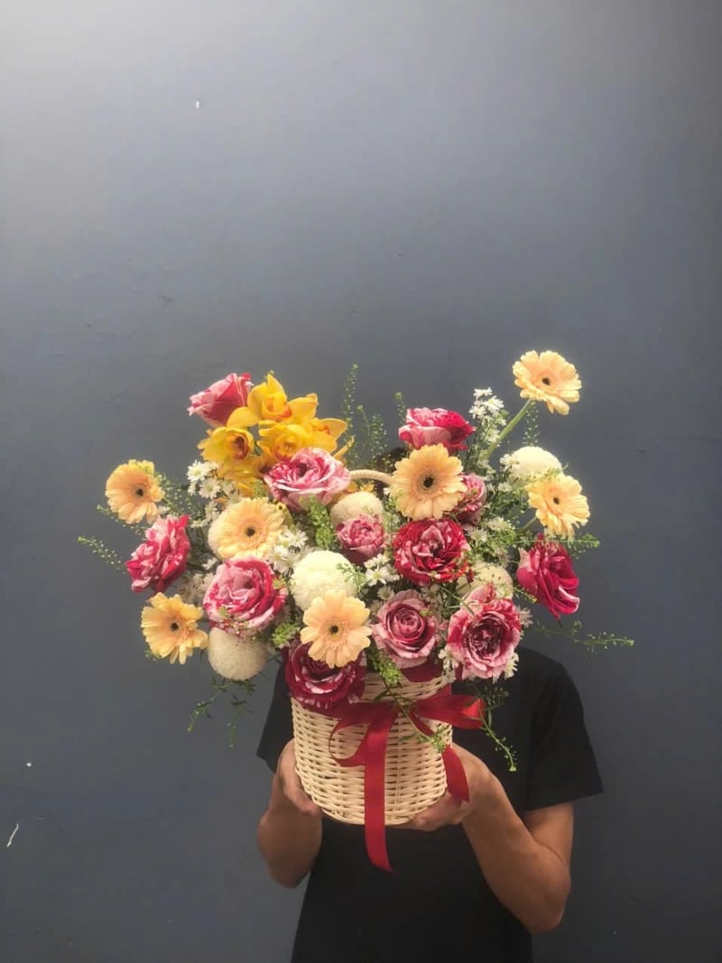 Giỏ Hoa Đỏ Kẹo  3