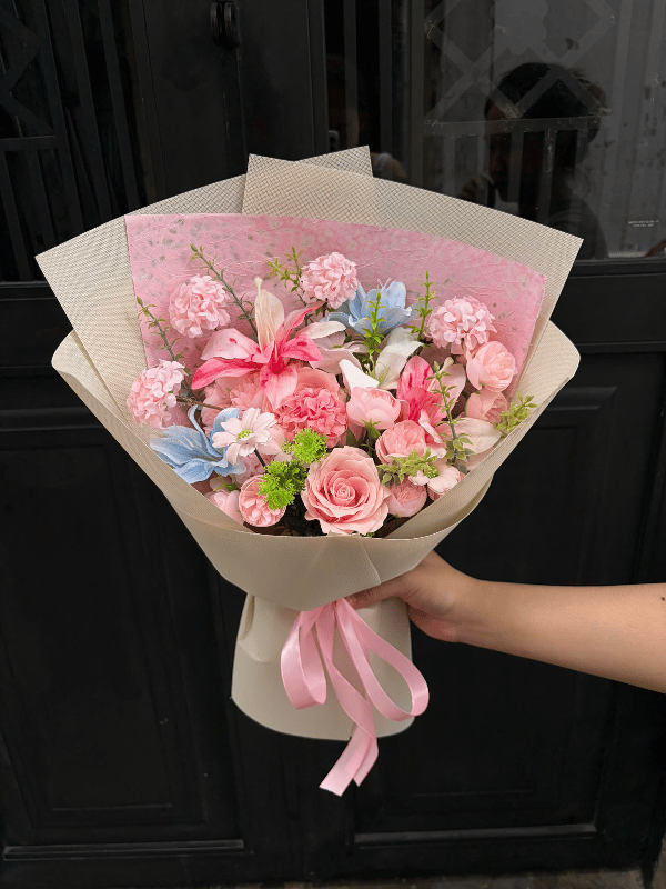 Bó Hoa Garden Lụa Mix Sáp 2 – ảnh 1