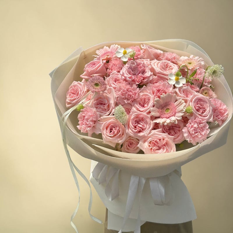 Bó Hoa Form Tròn Ohara Hồng  2